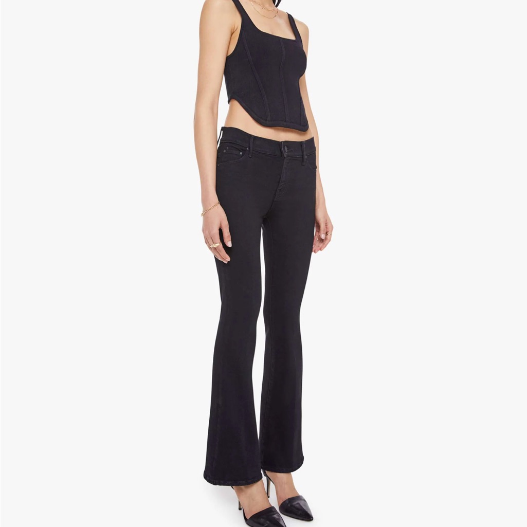 Mother The Weekender Nighty Night Black Jeans Size 26